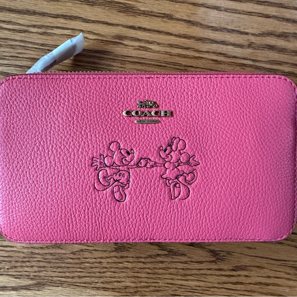 Coach Fuchsia Leather small crossbody featuring Minnie and Mickey